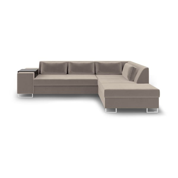 Beżowa rozkładana sofa prawostronna Cosmopolitan Design San Antonio