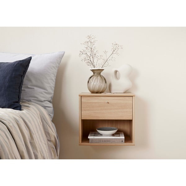 Naturalna wisząca szafka nocna w dekorze dębu z półką Mistral – Hammel Furniture-image-1