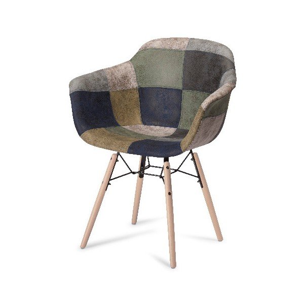 Szare krzesło z nogami z drewna bukowego Furnhouse Flame Patch