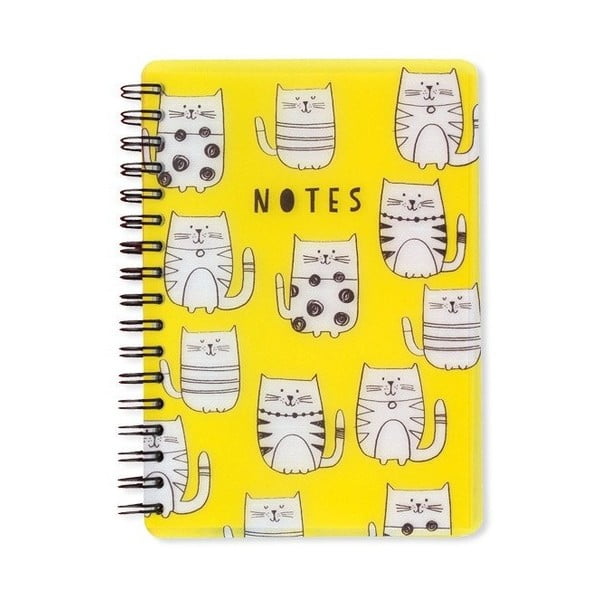Notes A6 Go Stationery Cats Yellow