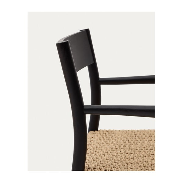 Czarno-naturalne krzesło z litego drewna dębowego Yalia – Kave Home-image-3