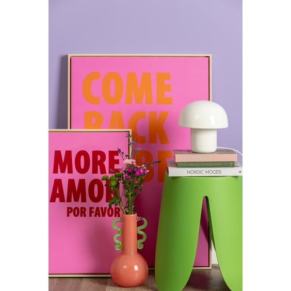 Biała lampa stołowa z metalowym kloszem (wysokość 20 cm) Fat Mushroom – Leitmotiv-image-1