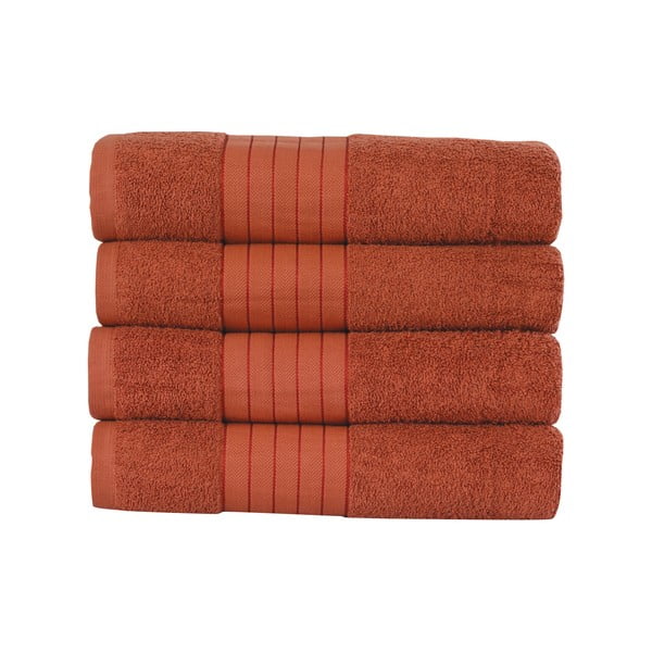 Ceglane bawełniane ręczniki zestaw 4 szt. 50x100 cm – Good Morning
