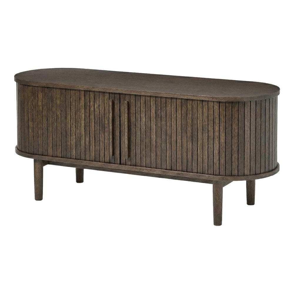 Szafka pod TV w dekorze dębu w ciemnym naturalnym kolorze 140x56x40 cm Meta – Unique Furniture