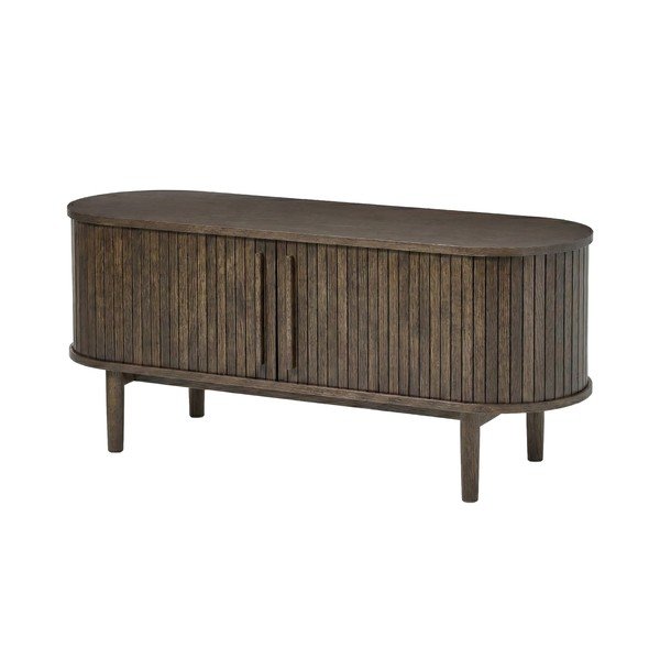 Szafka pod TV w dekorze dębu w ciemnym naturalnym kolorze 140x56x40 cm Meta – Unique Furniture