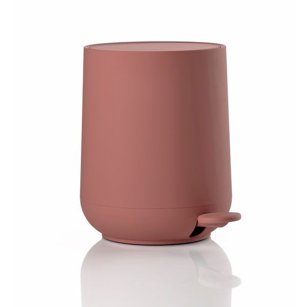 Jasnoczerwony plastikowy kosz na śmieci z pedałem 3 l Nova – Zone-image-2