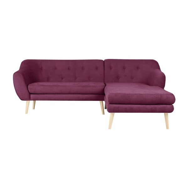 Fioletowa sofa z szezlongiem po prawej stronie Mazzini Sofas Sicile