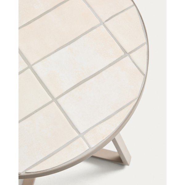 Okrągły stolik ogrodowy z ceramicznym blatem ø 45 cm Tella – Kave Home-image-3