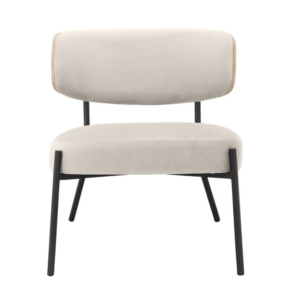 Kremowy aksamitny fotel z podnóżkiem Jerry – Støraa-image-3