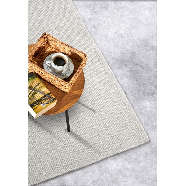 Kremowy chodnik z mieszanki wełny tkany ręcznie 80x200 cm Pradesh Natural White – Elle Decoration-image-2