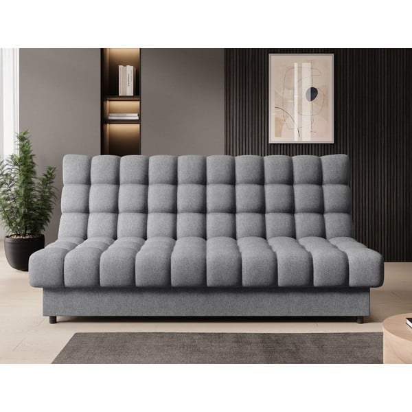 Szara rozkładana/ze schowkiem sofa z tkaniny szenilowej 197 cm Clareta – ELTAP-image-1