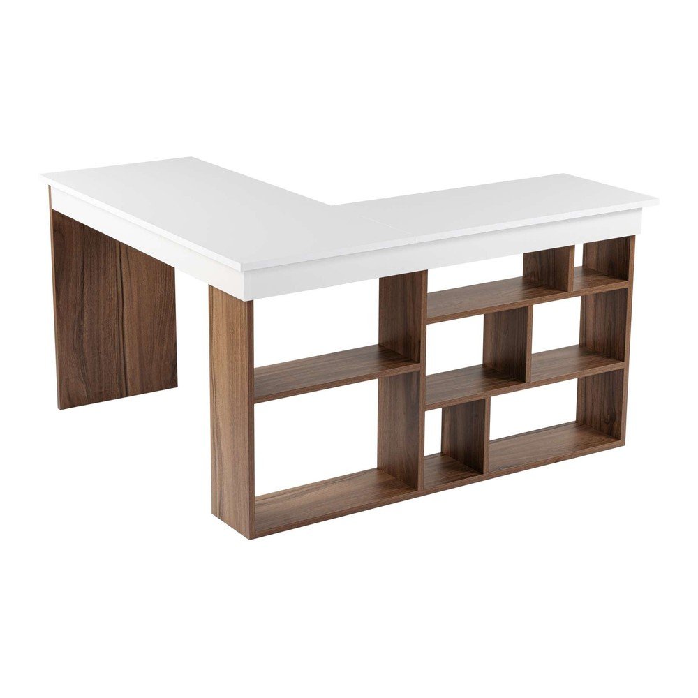 Biurko w dekorze orzecha 120x130 cm Vesper – Kalune Design