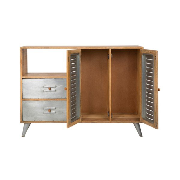 Komoda z drewna mango z 2 szufladami Canett Leipzig-image-2
