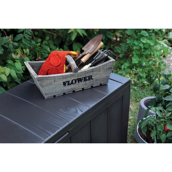 Ciemnoszara skrzynia ogrodowa Sherwood – Keter-image-4