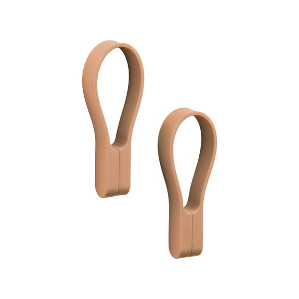 Beżowy silikonowy klips do wieszania ręczników 2 szt. Loop – Zone