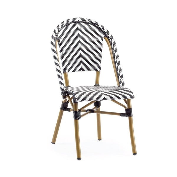 Czarno-białe krzesło ogrodowe Magic – Floriane Garden