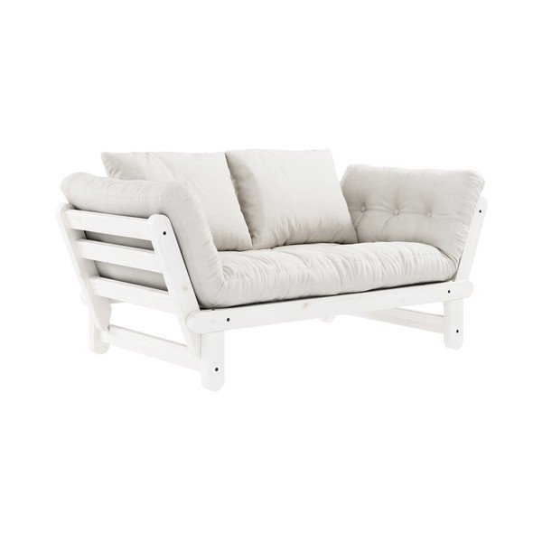 Sofa rozkładana z jasnobeżowym pokryciem Karup Design Beat White/Natural-image-1