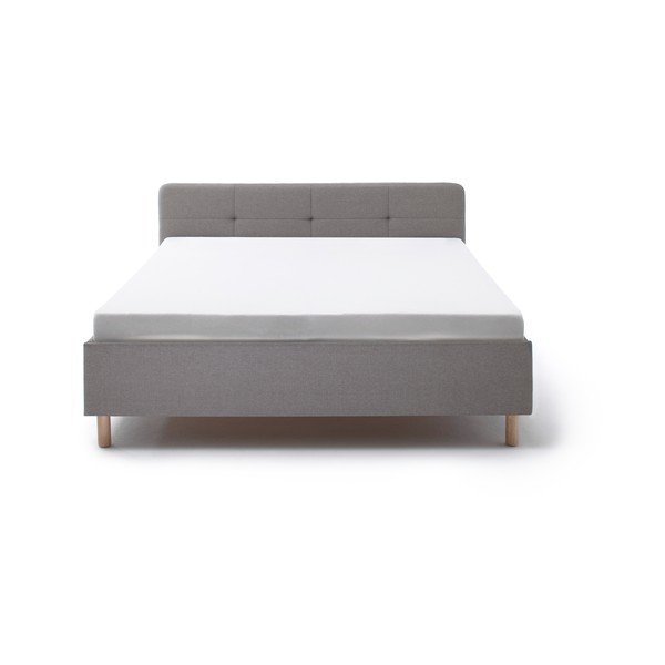 Jasnoszare tapicerowane łóżko dwuosobowe bez stelaża 180x200 cm Amelie – Meise Möbel-image-2