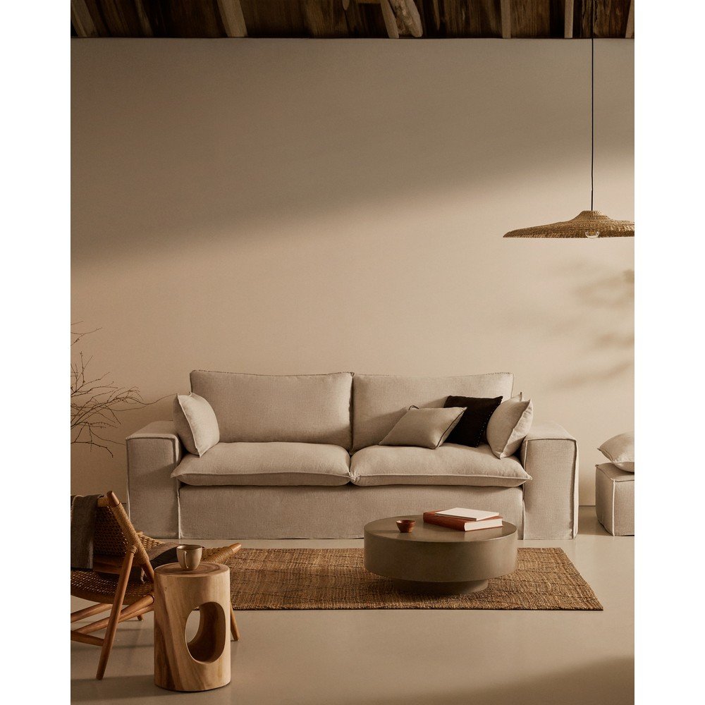 Beżowa lniana sofa 280 cm Anarela – Kave Home (zdjęcie 8)