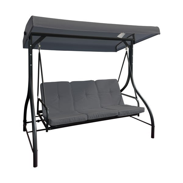 Szara metalowa huśtawka ogrodowa Paris – Rojaplast