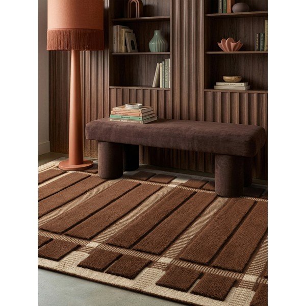 Brązowy/beżowy wełniany dywan tkany ręcznie 120x170 cm – Asiatic Carpets-image-1