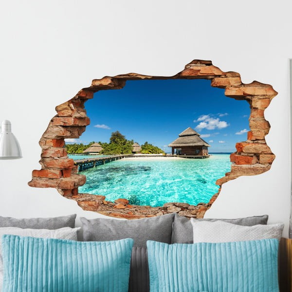 Naklejka Ambiance Beach Villas on Tropical Island, 60x90 cm