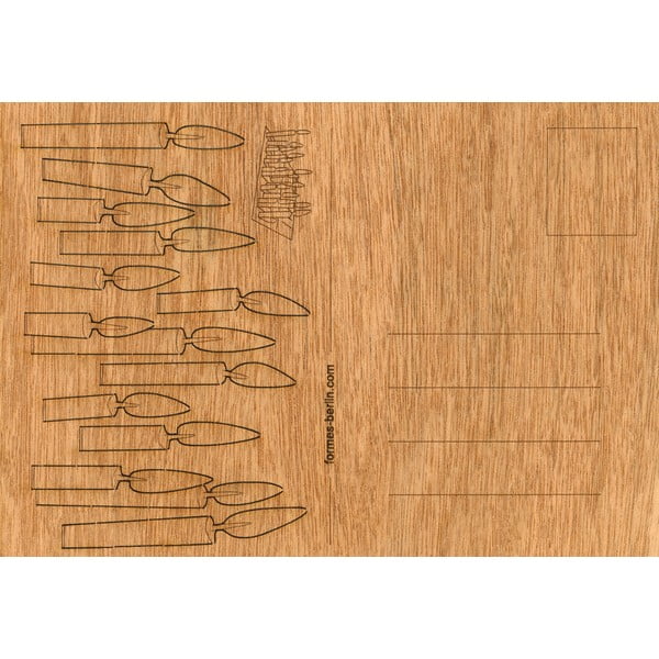 Drewniana kartka świąteczna Formes Berlin Świeczki, 14,8x10,5 cm-image-1