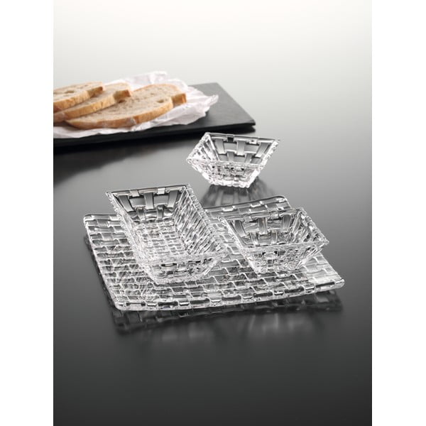 Komplet 3 miseczek do serwowania i tacy ze szkła kryształowego Nachtmann Bossa Nova-image-2