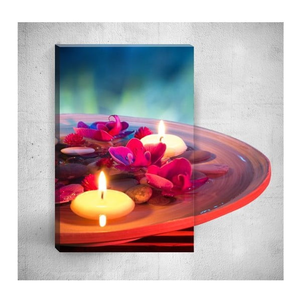 Obraz 3D Mosticx Candles With Flowers, 40x60 cm