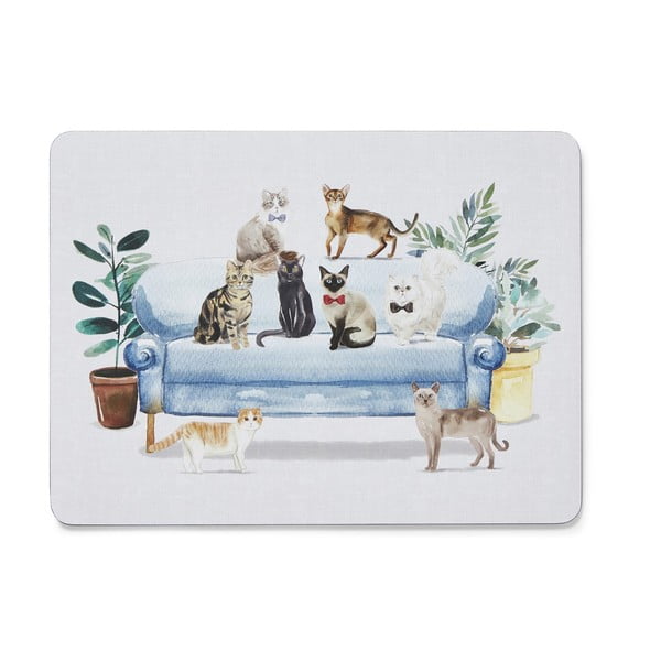 Zestaw 4 korkowych mat stołowych 21.5x29 cm Cooksmart ® Curious Cats