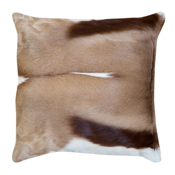 Beżowa poduszka ze skóry gazeli Pipsa Piece, 45x45 cm