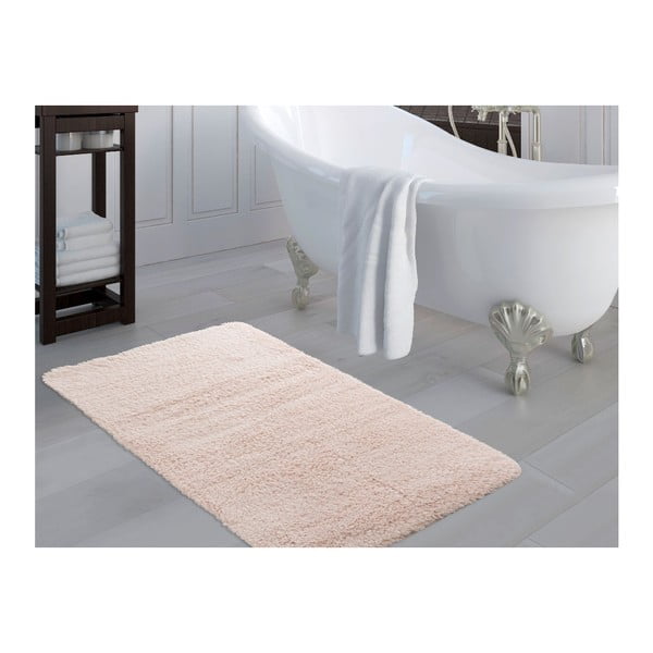 Jasnoróżowy dywanik łazienkowy Madame Coco Softie, 80x140 cm