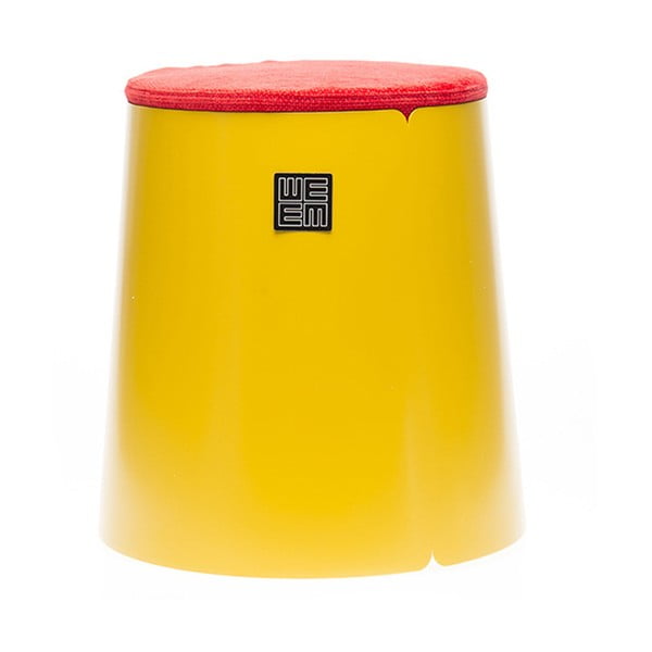 Czerwono-żółty stołek MEME Design Bobino