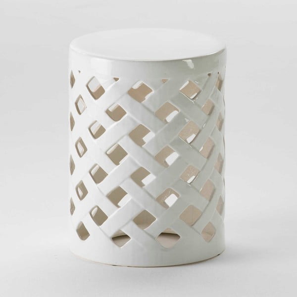 Biały stołek ceramiczny Thai Natura Beirut