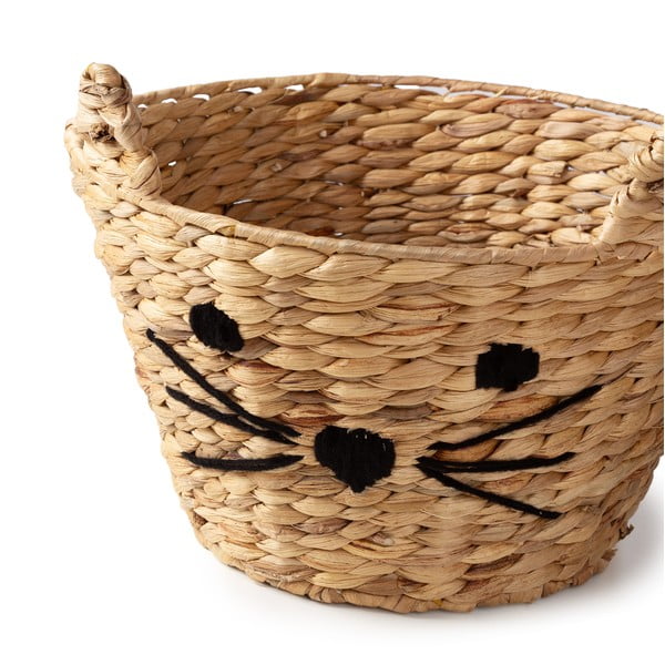Dziecięcy kosz na zabawki z hiacyntu wodnego w naturalnym kolorze ø 35x26 cm Cat – Compactor-image-3