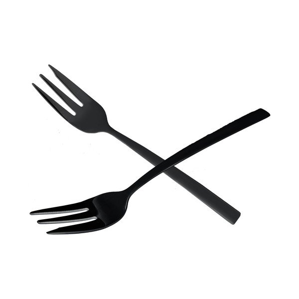 Czarne widelczyki deserowe ze stali nierdzewnej zestaw 2 szt. Black – Orion-image-2