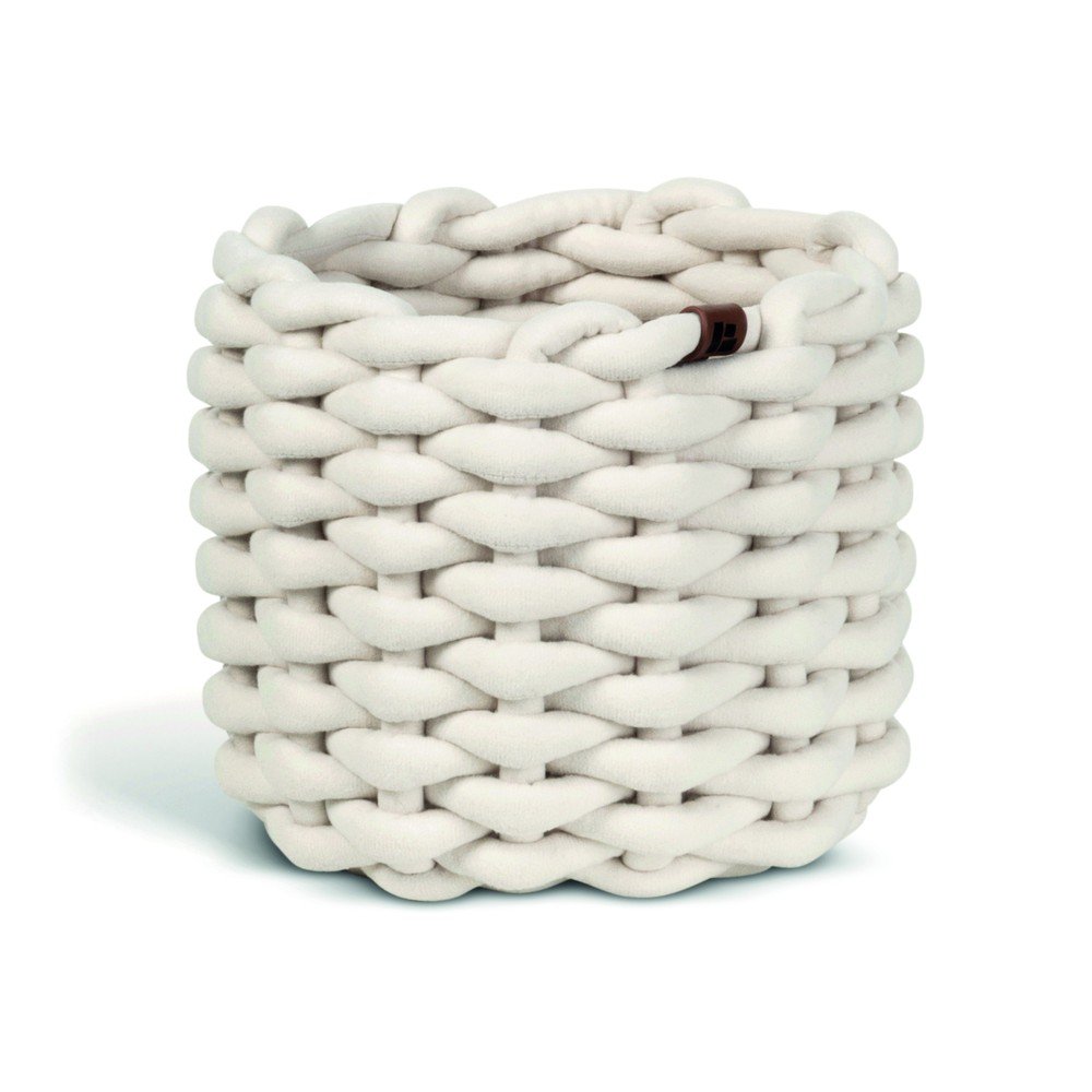 Tekstylny koszyk ø 21x17 cm Peach Skin Round S – Bigso