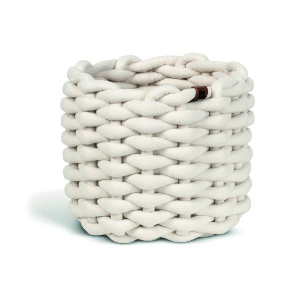 Tekstylny koszyk ø 21x17 cm Peach Skin Round S – Bigso