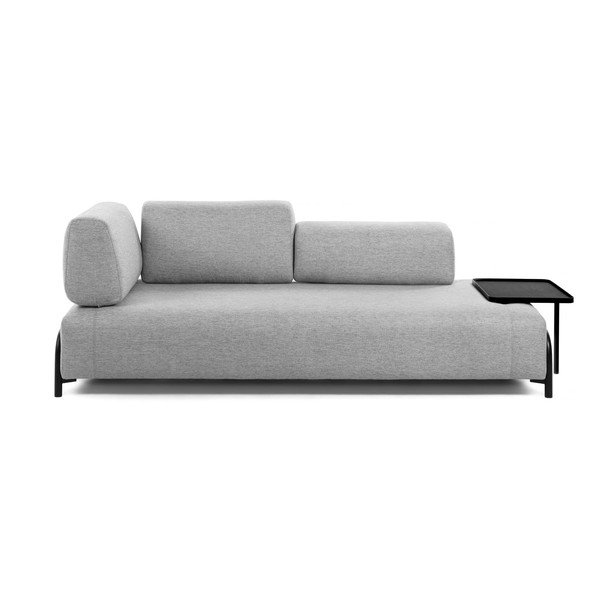 Jasnoszara sofa ze stolikiem Kave Home Compo-image-2
