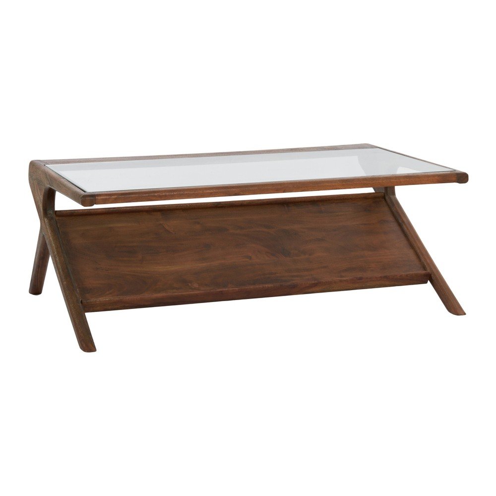 Stolik ze szklanym blatem w naturalnym kolorze 70x112 cm Yuki – Light & Living