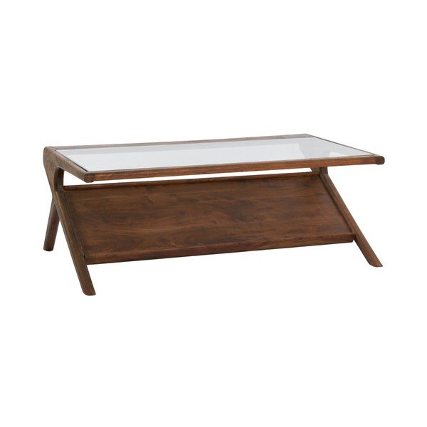 Stolik ze szklanym blatem w naturalnym kolorze 70x112 cm Yuki – Light & Living