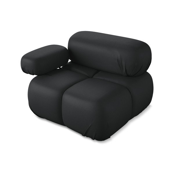 Czarny moduł sofy z imitacji skóry (lewostronny) Lokua – Makamii-image-3