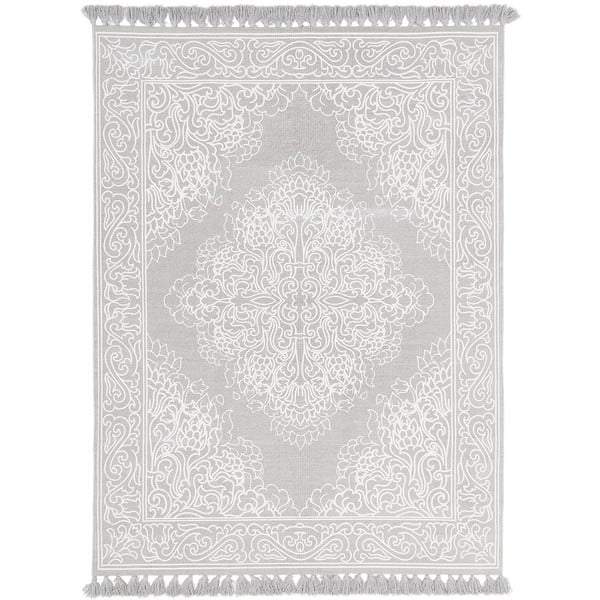 Szary ręcznie tkany bawełniany dywan Westwing Collection Salima, 160 x 230 cm