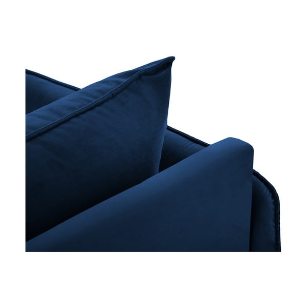 Niebieski aksamitny szezlong (lewostronny) Vienna – Cosmopolitan Design-image-4