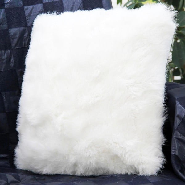 Kudłata poszewka na poduszkę Mode, biała