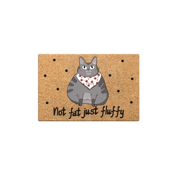 Podkładka pod miskę dla kota Petpetite Not Fat Just Fluffy, 60 x 40 cm