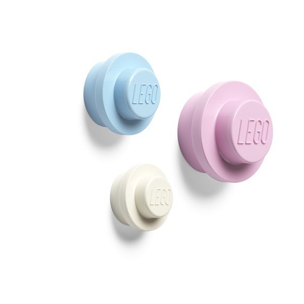 Komplet 3 wieszaków ściennych LEGO® Pastel