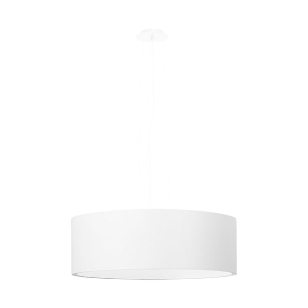 Biała lampa wisząca z tekstylno-szklanym kloszem ø 45 cm Paktor – Nice Lamps