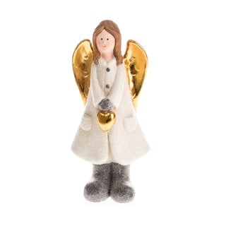 Biała ceramiczna figurka anioła Dakls, wys. 17 cm