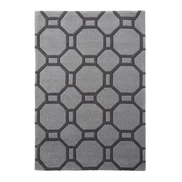 Szary ręcznie tkany dywan Think Rugs Hong Kong Tile Grey, 150x230 cm